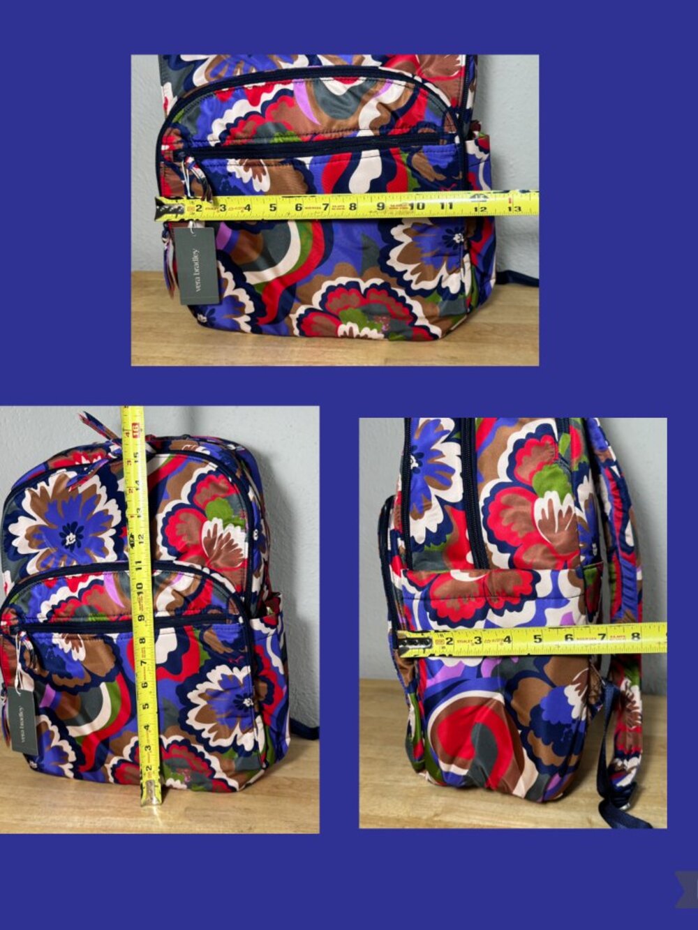 Vea Bradley Large Bancroft Backpack Nylon Bossanova Bold NWT - Picture 3 of 14